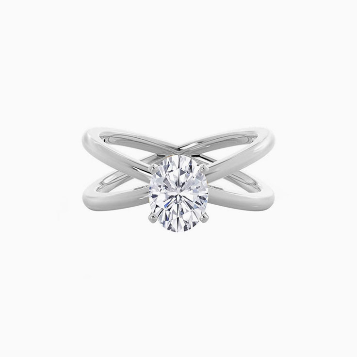 Oval Diamond On A Crossover Shank