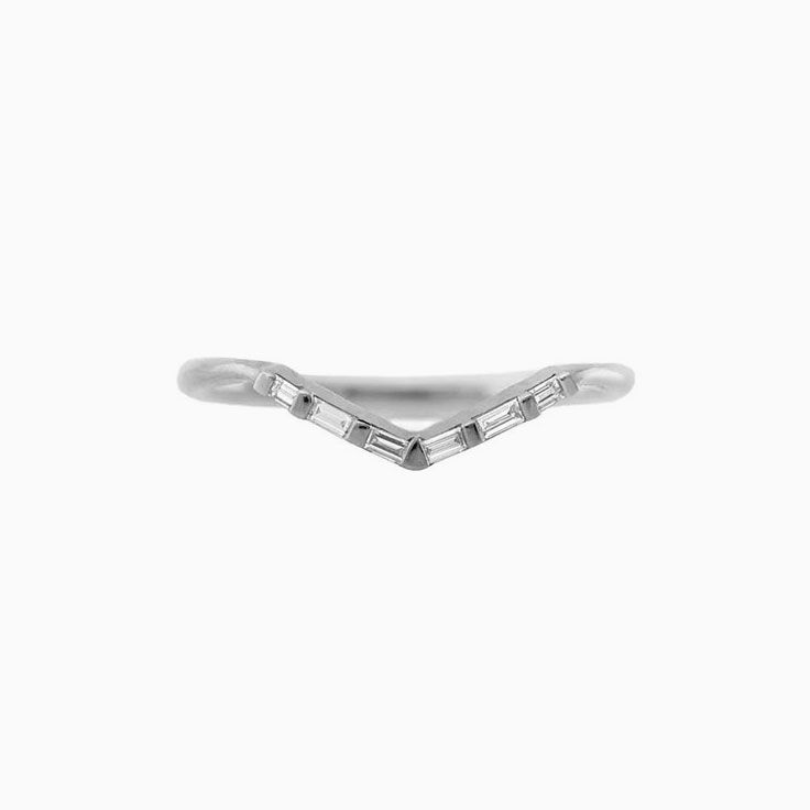 Petite V shaped wedding ring