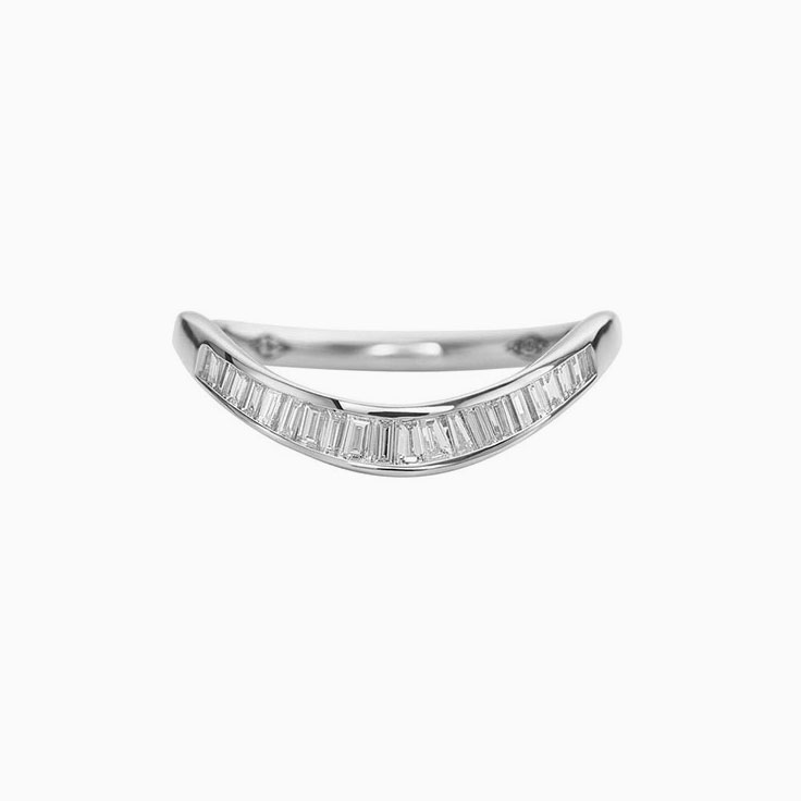 Baguette tiara wedding band