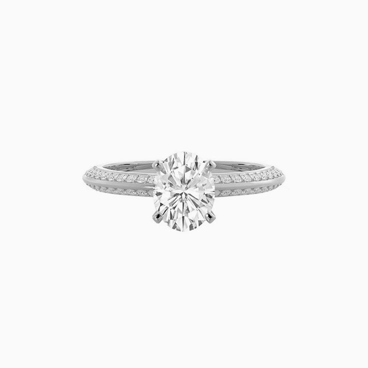 Double Paved Diamond Engagement Ring