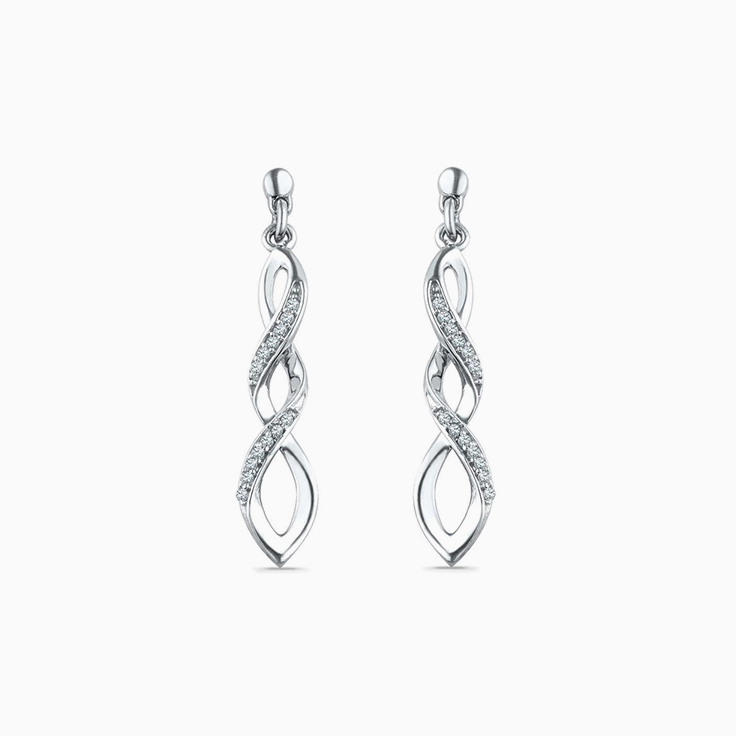 Braided Diamond Dangle Earring