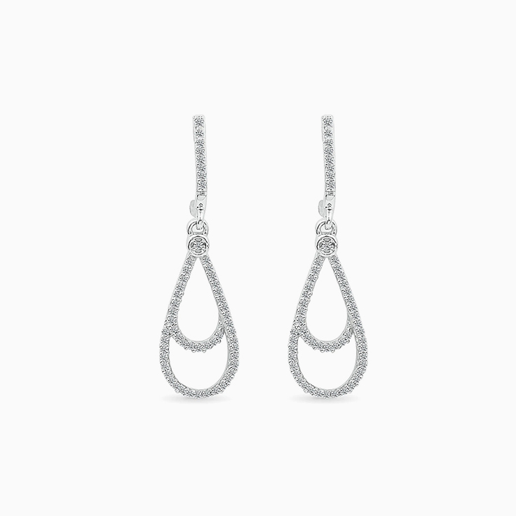 Diamond Pear Drop Earrings