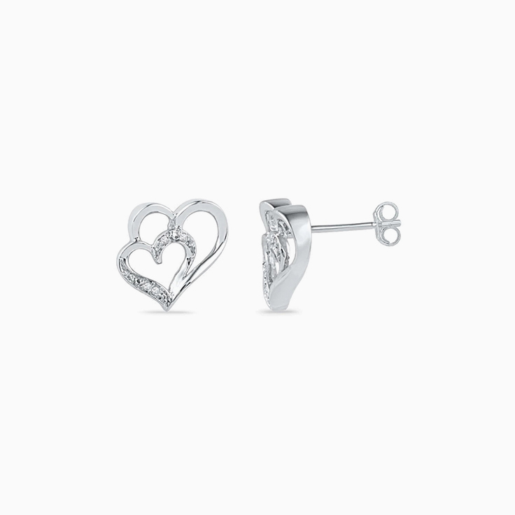 Double Heart Studs