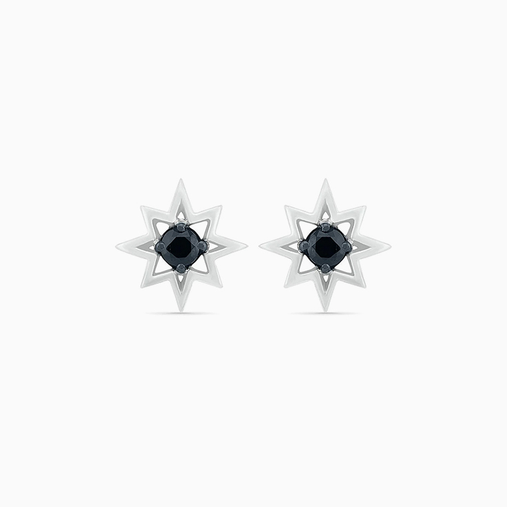 Black Diamond Star Earrings