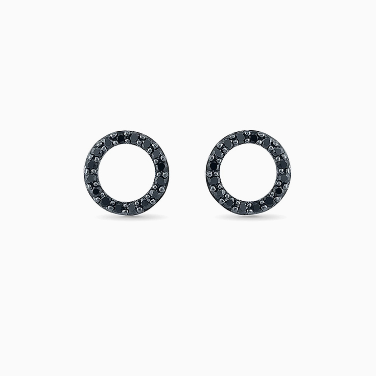 Black Diamond Circle Studs