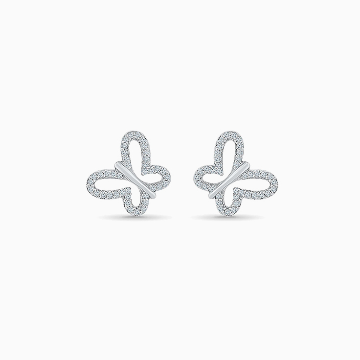Butterfly Shape Diamond Studs