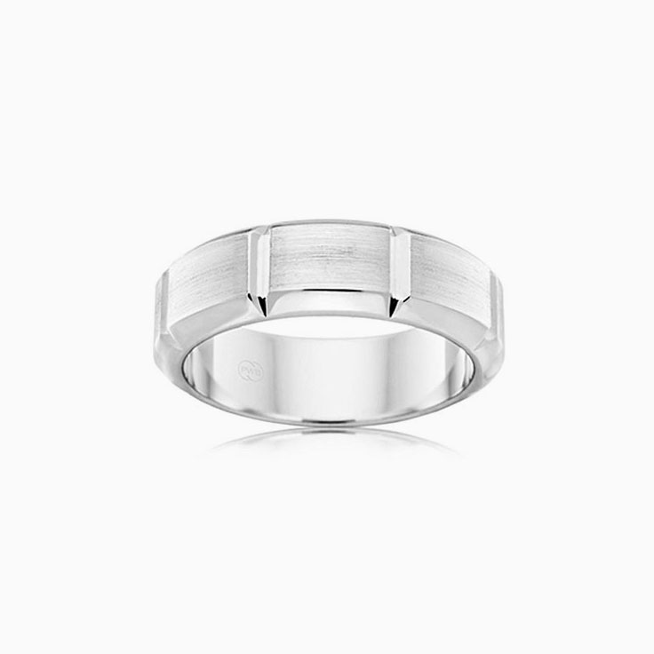 5mm Bevelled Mens Wedding ring