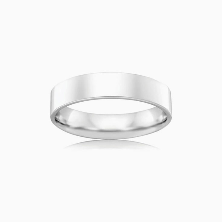 5mm Flat Mens Wedding Ring