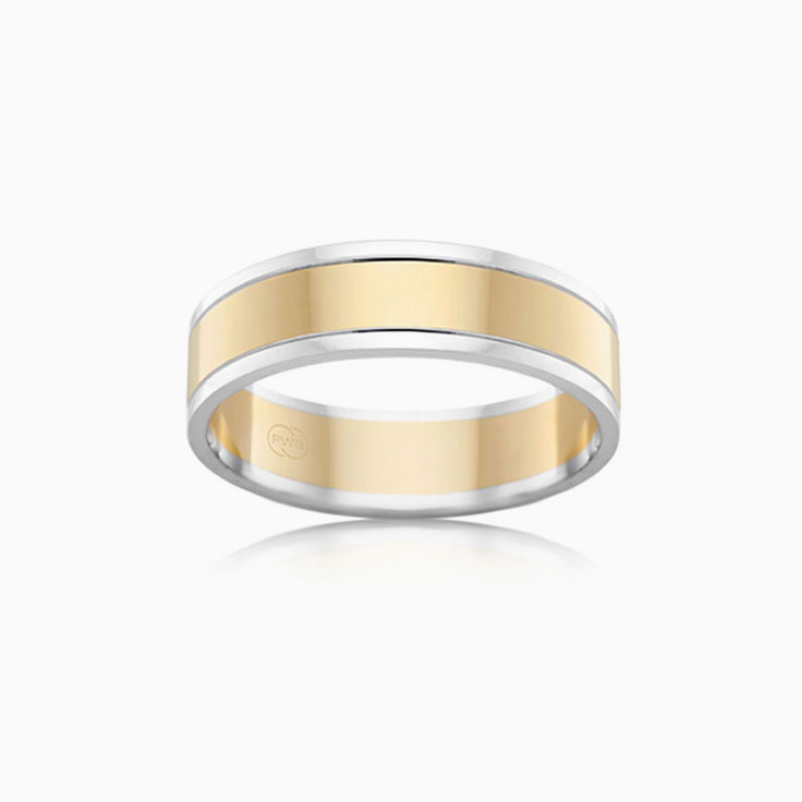5mm Two Tone Wedding Band