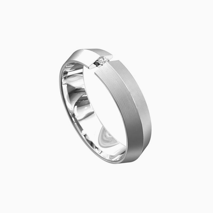 5mm French Curve Mens Wedding Band
