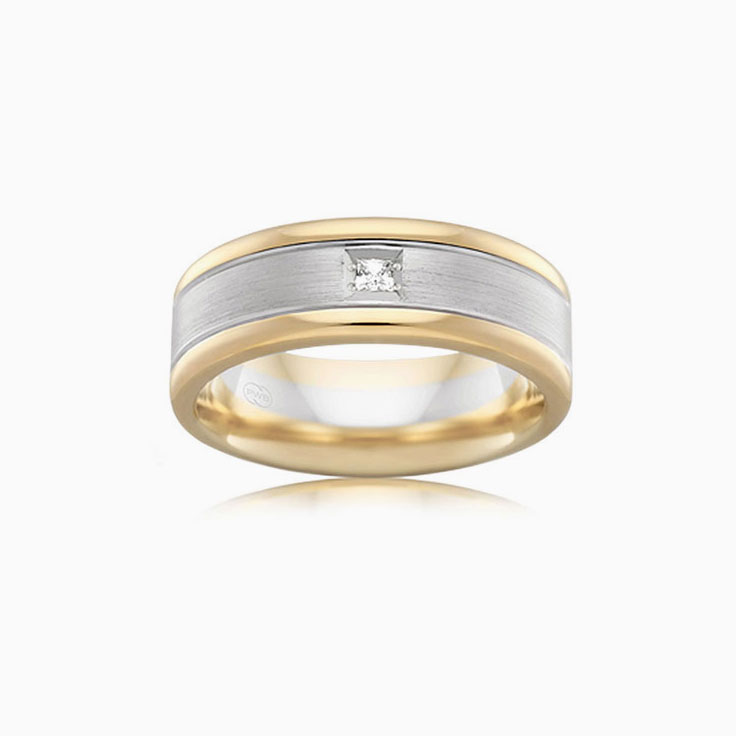 7mm Drop Set Wedding Ring