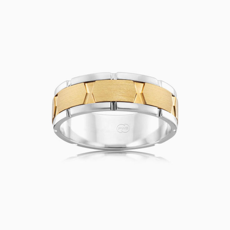 7mm Two Tone Wedding Band