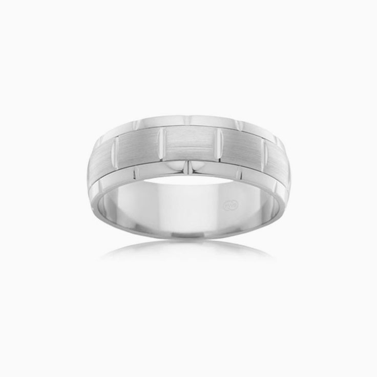 7mm Matt And Polish Mens Wedding Ring