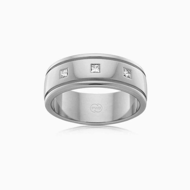 7mm Three Stone Wedding Band