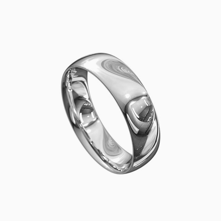 8mm Polished Mens Wedding Ring