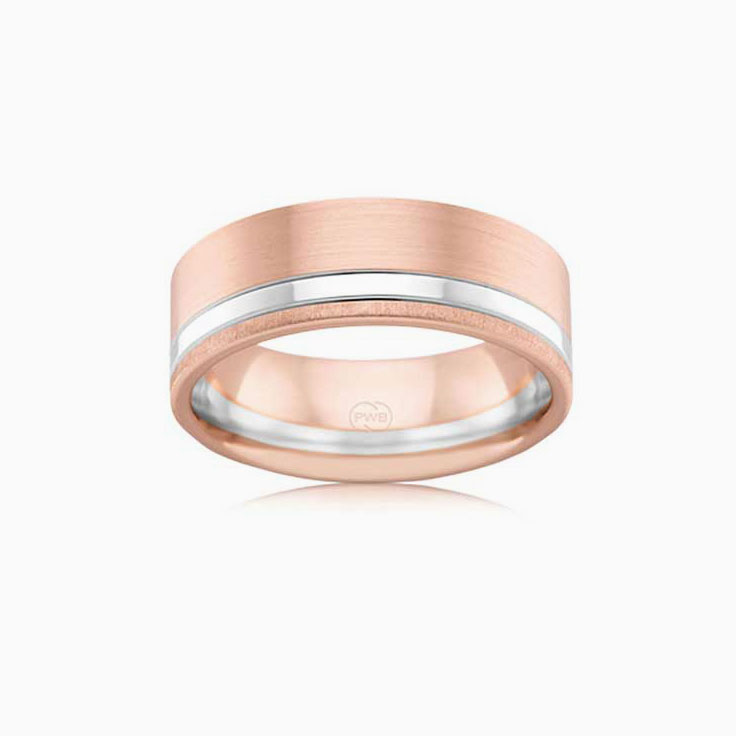 8mm Flat Mens Wedding Ring