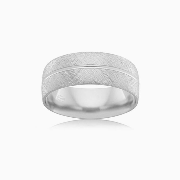 8mm Rose Gold Mens Wedding Ring