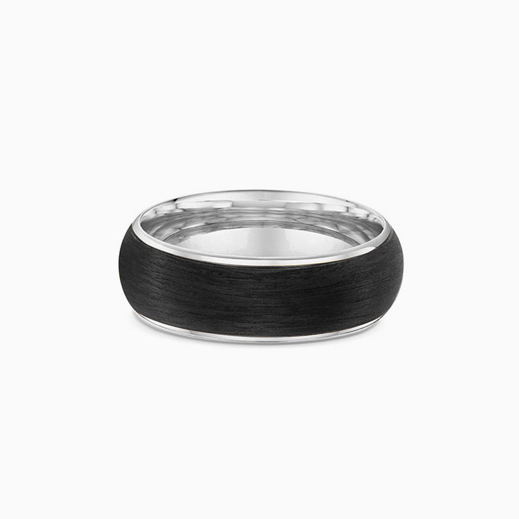 8mm Full Rounded Mens Wedding Ring