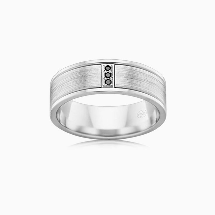8mm Black Diamond Wedding Ring