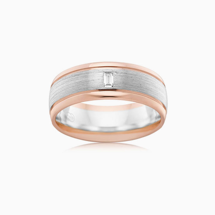 8mm Drop Set Wedding Ring