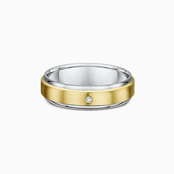 8mm Two Tone Wedding Band
