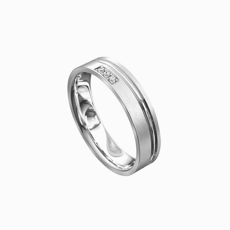 8mm Three Stone Wedding Band