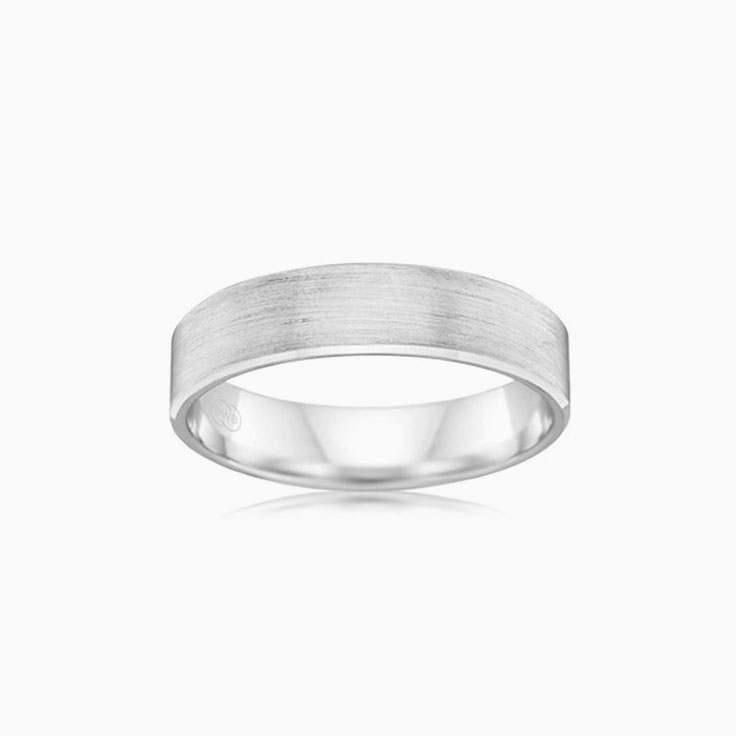 4mm White Gold Mens Wedding Ring