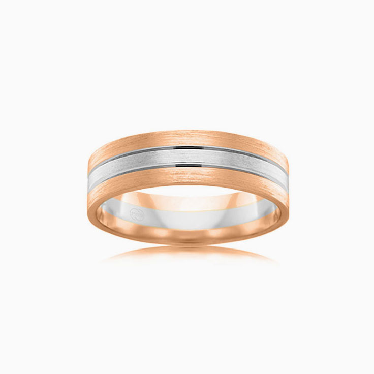4mm Two Tone Wedding Band