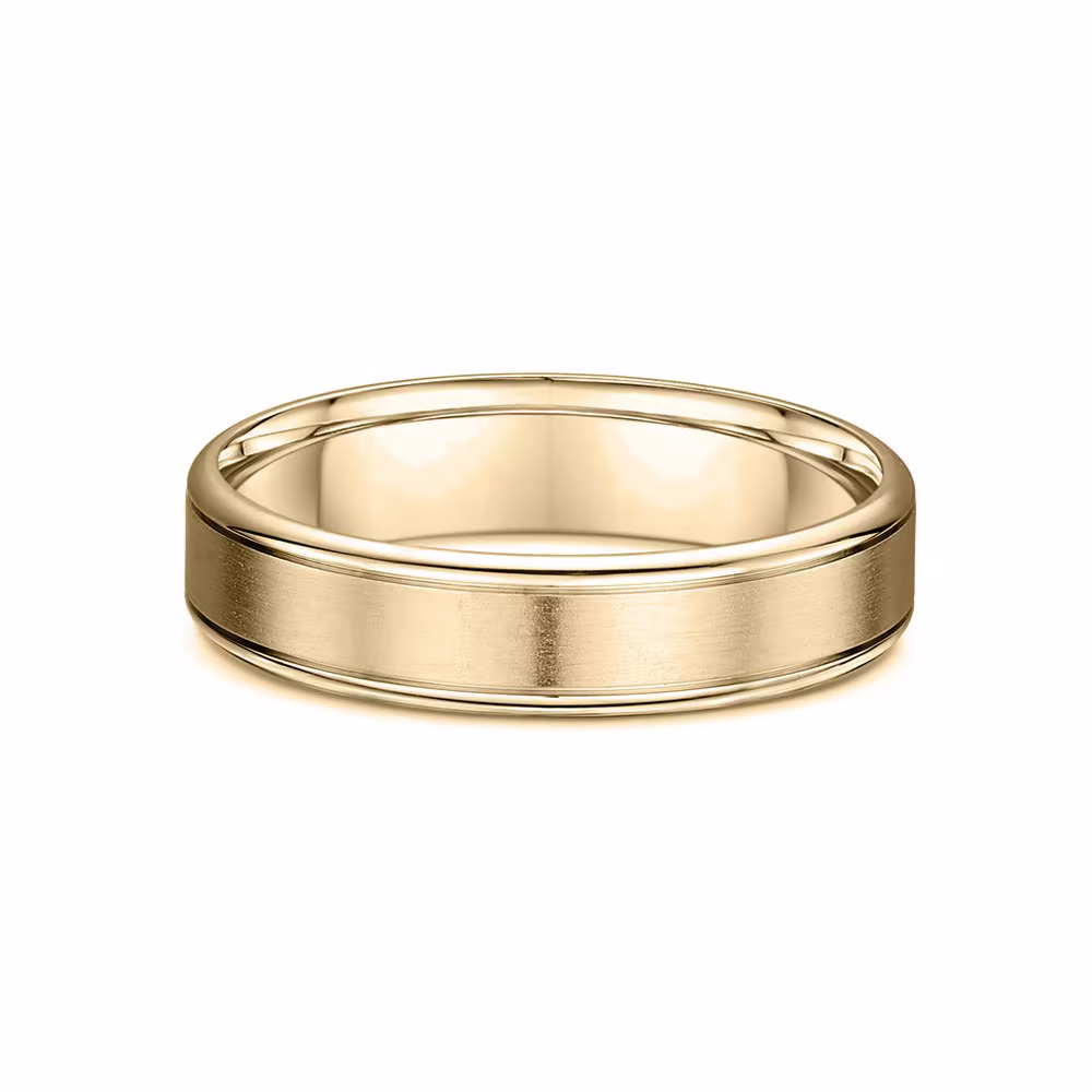 4mm Matt And Polish Mens Wedding Ring