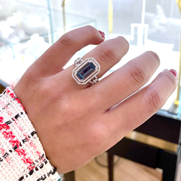 London Blue Topaz And Diamond Dress Ring