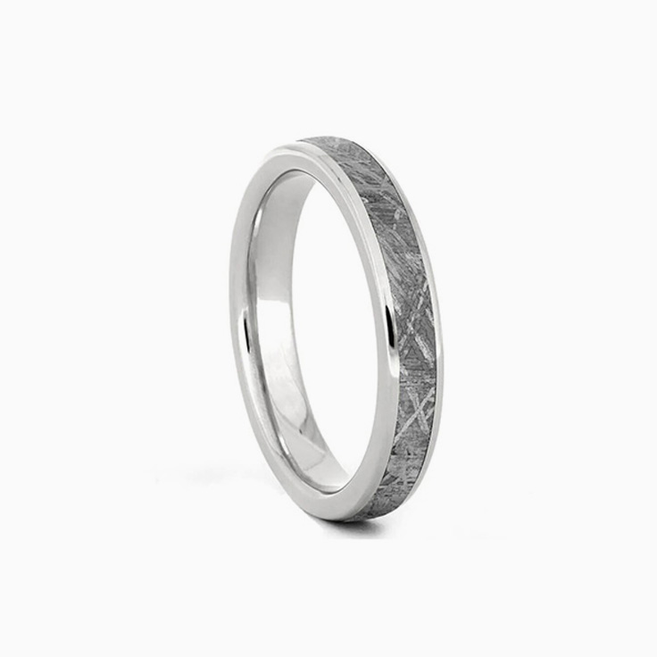 Meteorite And Titanium Wedding Ring