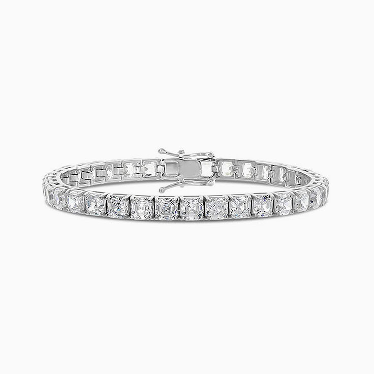 Asscher Cut Lab Diamond Tennis Bracelet