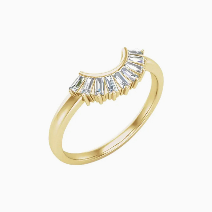 Diamond Contour Wedding Band
