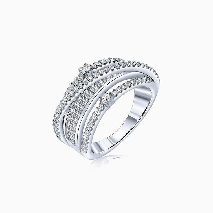 baguette and round diamond ring