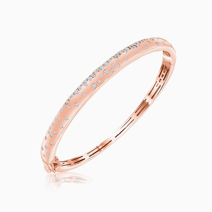 Gold bangle with diamonds