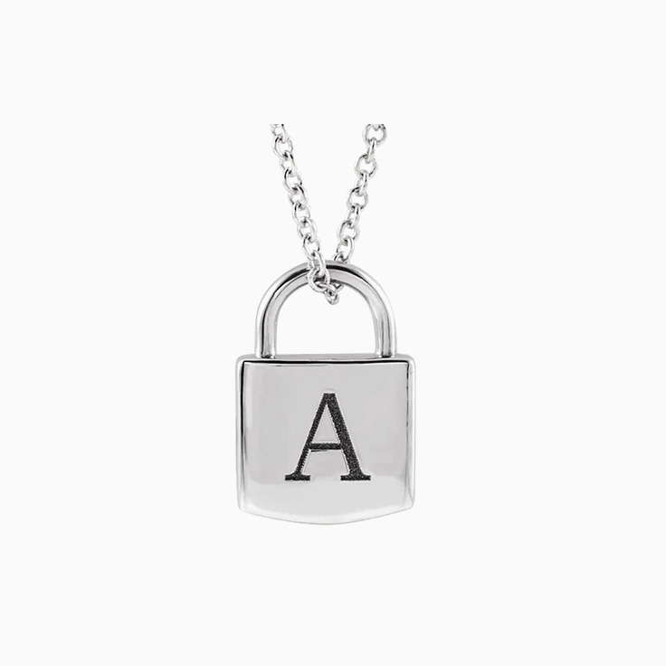 Initial lock necklace