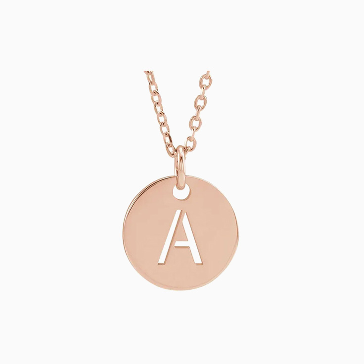 Initial disc necklace