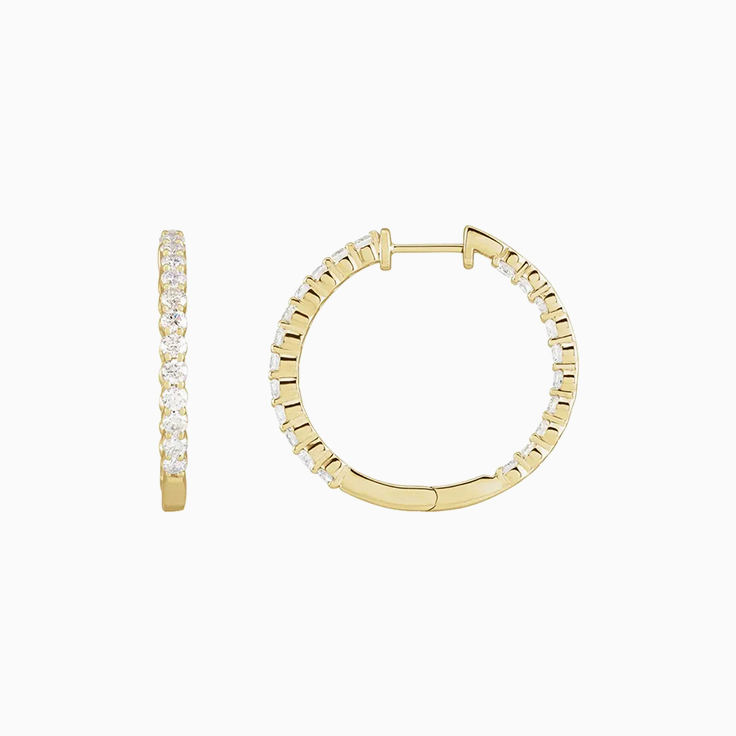 3ct diamond hoop earrings