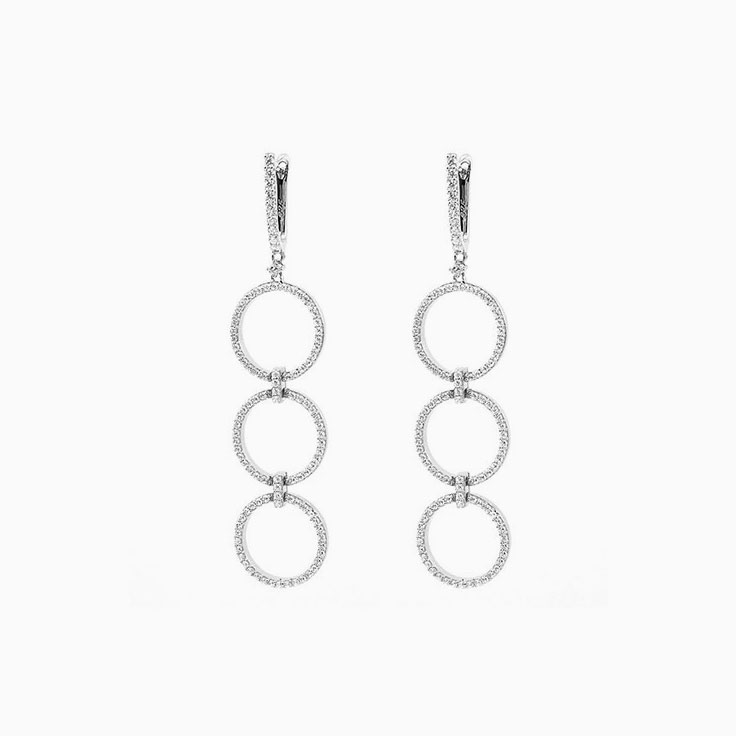 Circle line diamond earrings