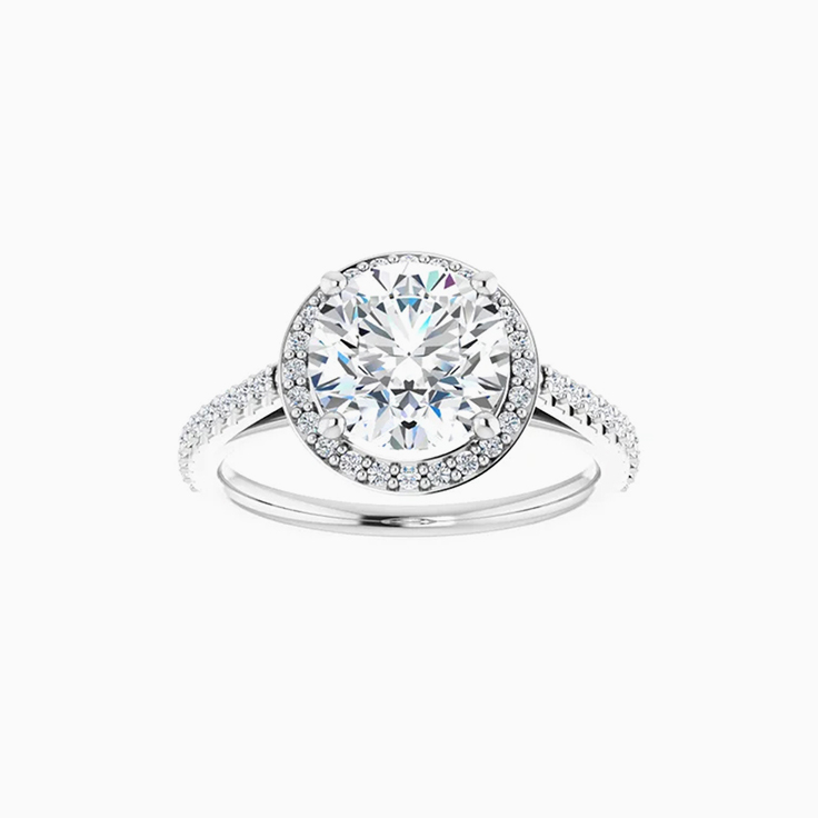 Micro pave engagement ring