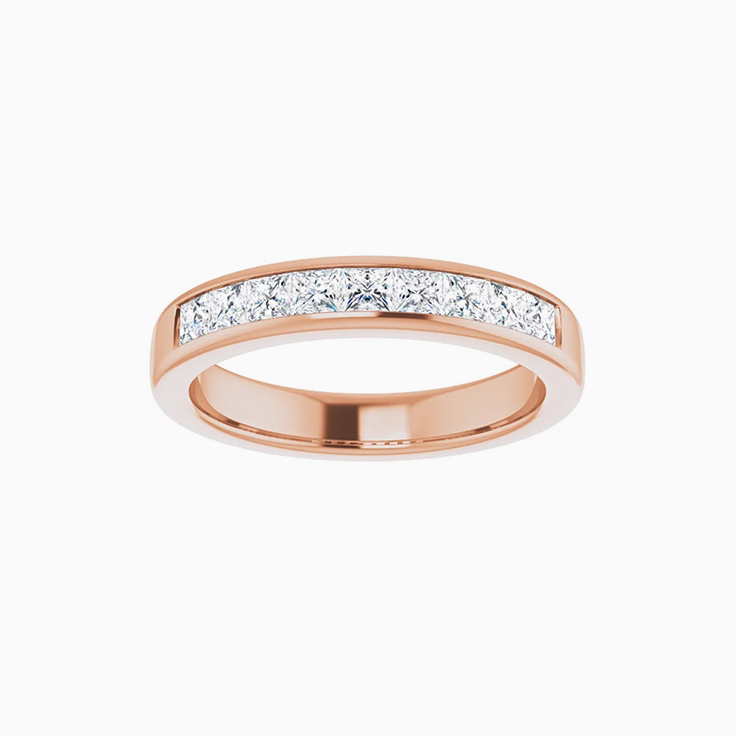 1 carat princess cut diamond wedding band