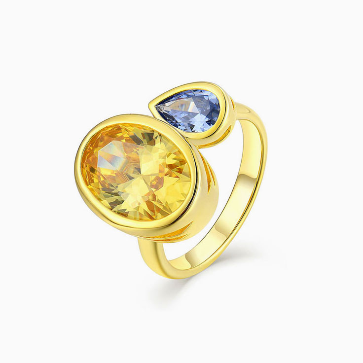 Citrine and topaz ring