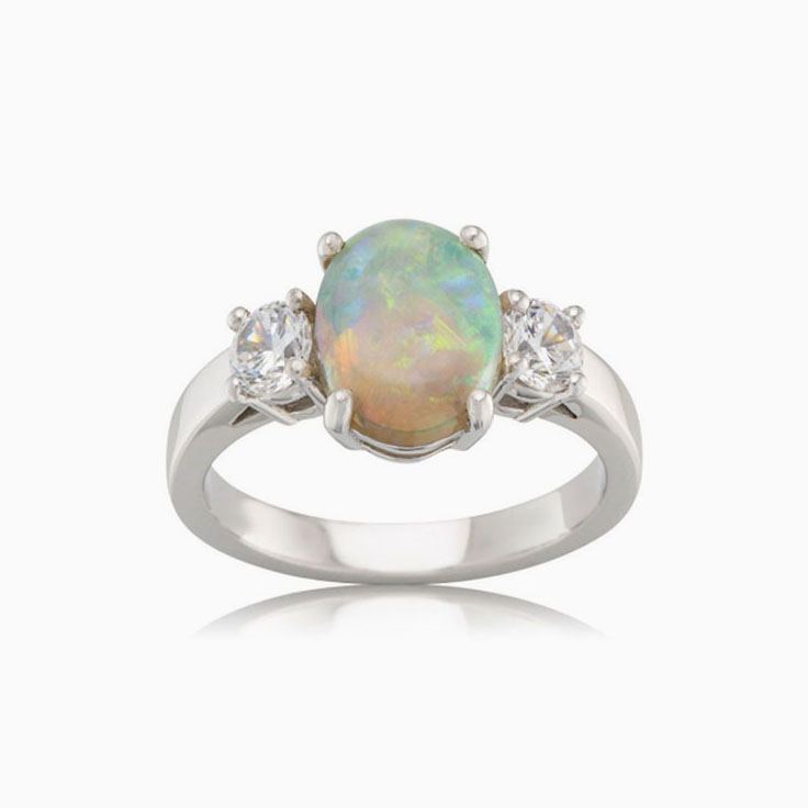 Opal trilogy ring