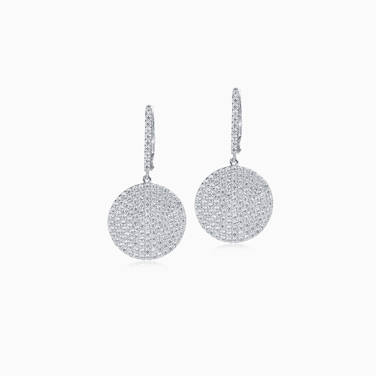 Diamond Disc Earrings