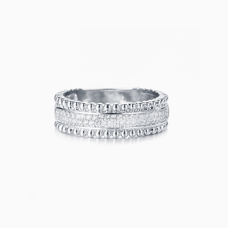 Two Row Pave Diamond Band