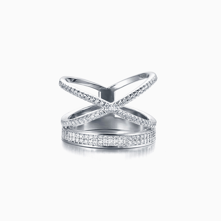 Crossover Diamond Ring