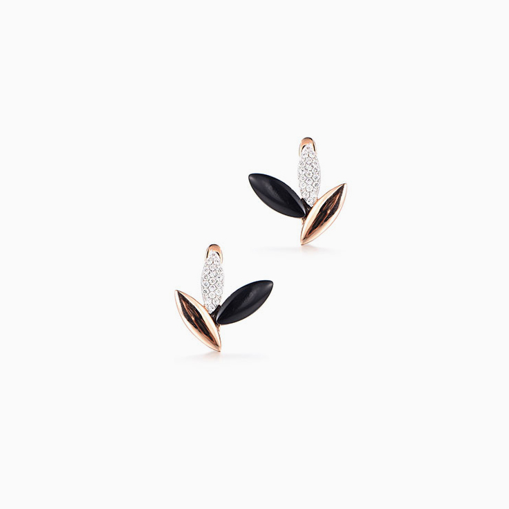 Black Onyx and Diamond Studs