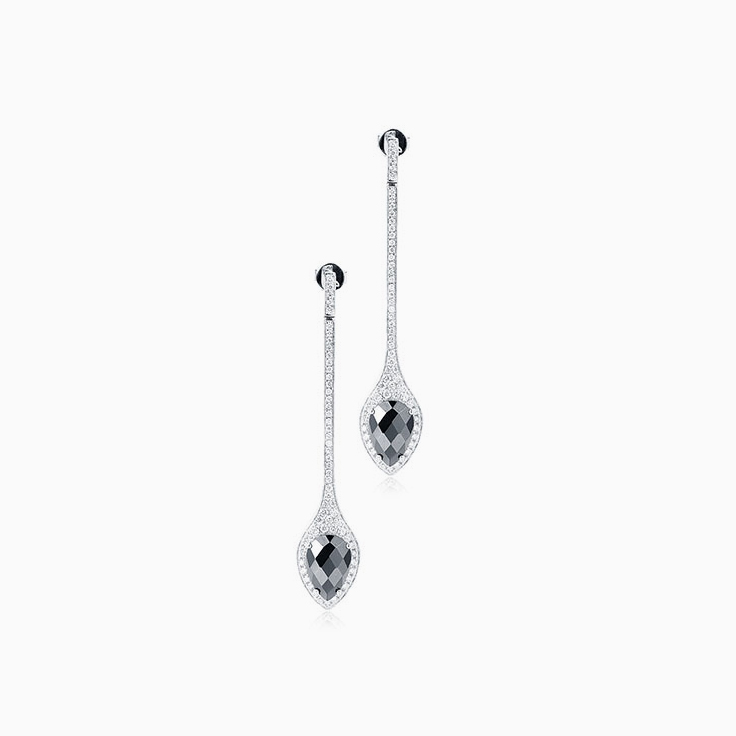 Hematite Pearl Drop Earrings