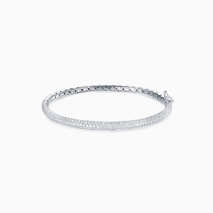 Three Row Pave Set Bangle