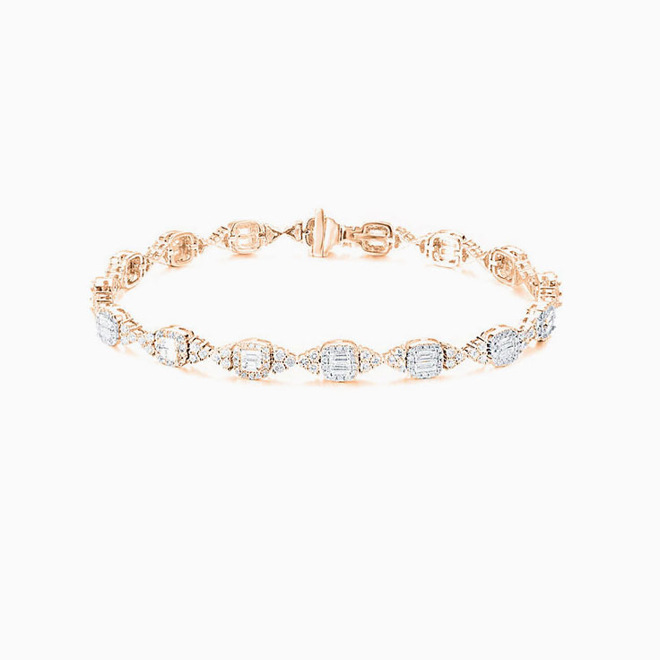 Pear Shape Diamond Cluster Bracelet